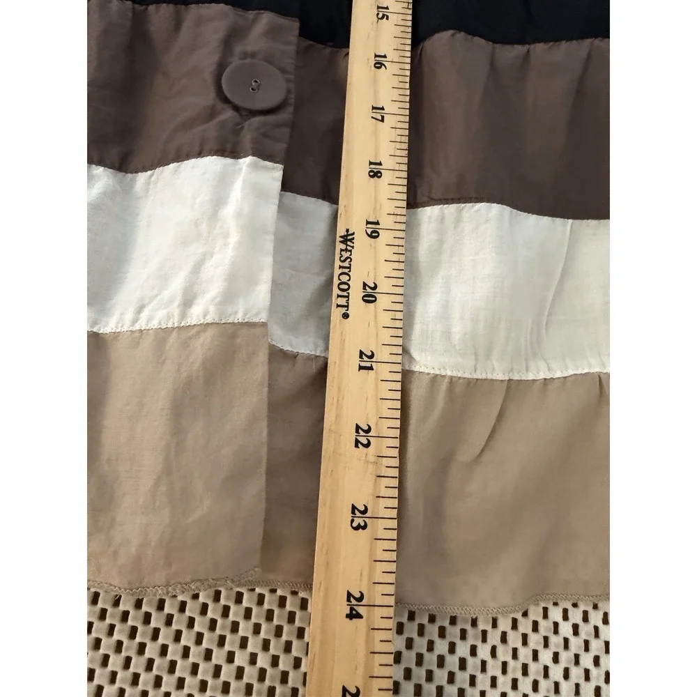 Y2K Mossimo Tiered Prairie Skirt 4 Midi A Line Quiet Luxury Color Block Preppy
